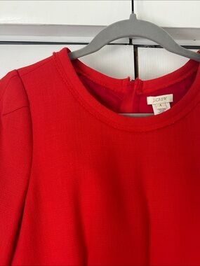 J. Crew Modern Red Teddie 100% Wool Sheath Dress (2011) Retail